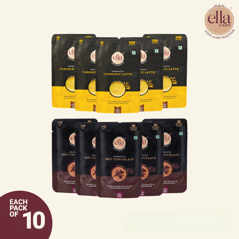 Ella Foods Instant Turmeric Latte And Hot Chocolate Sachets